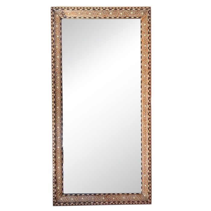 Geometric Border Bone Inlay Mirror