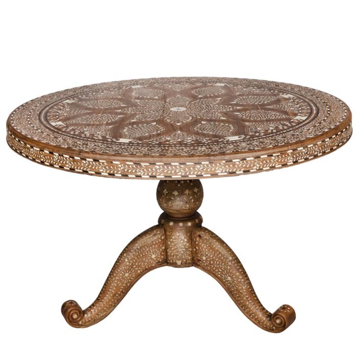 Round Bone Inlay Table, 48