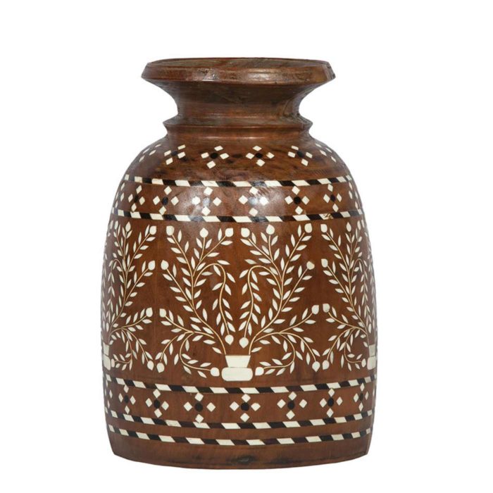 Foliage Bone Inlay Pot