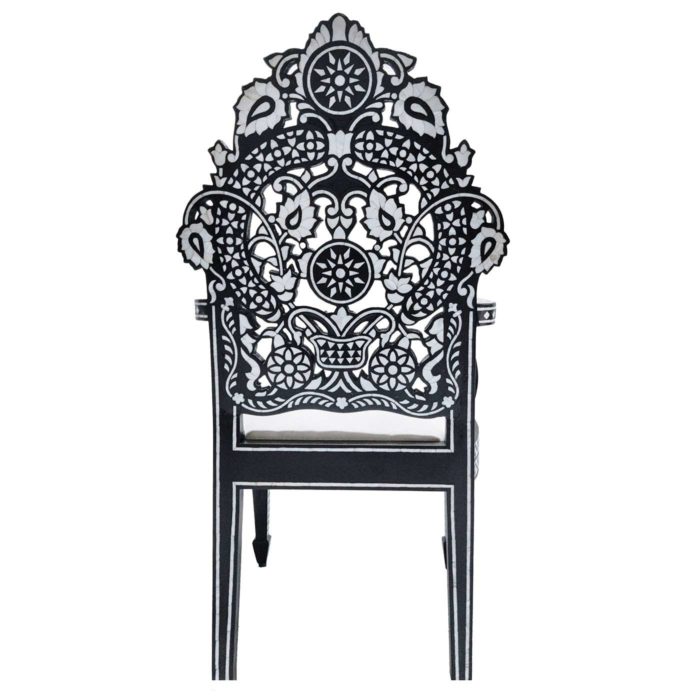 Pearl Inlay Carved Chair