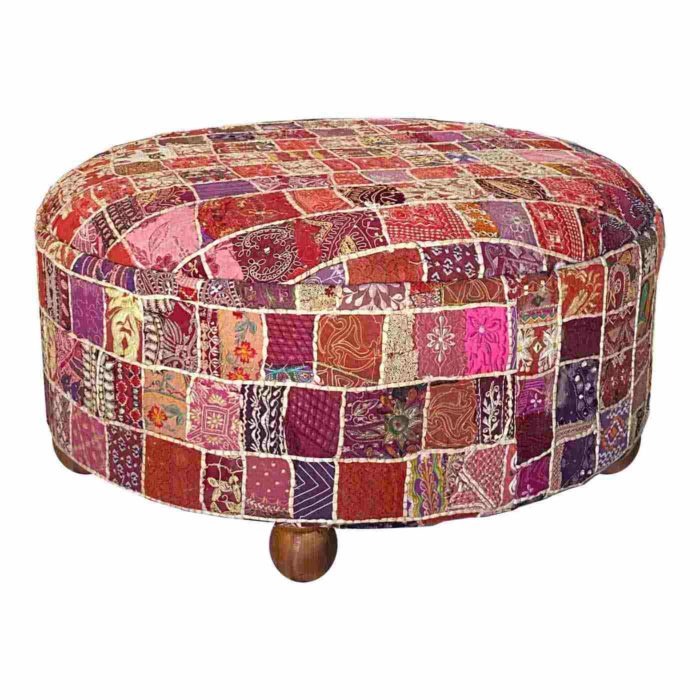 Round Kambadia Ottoman in Pink