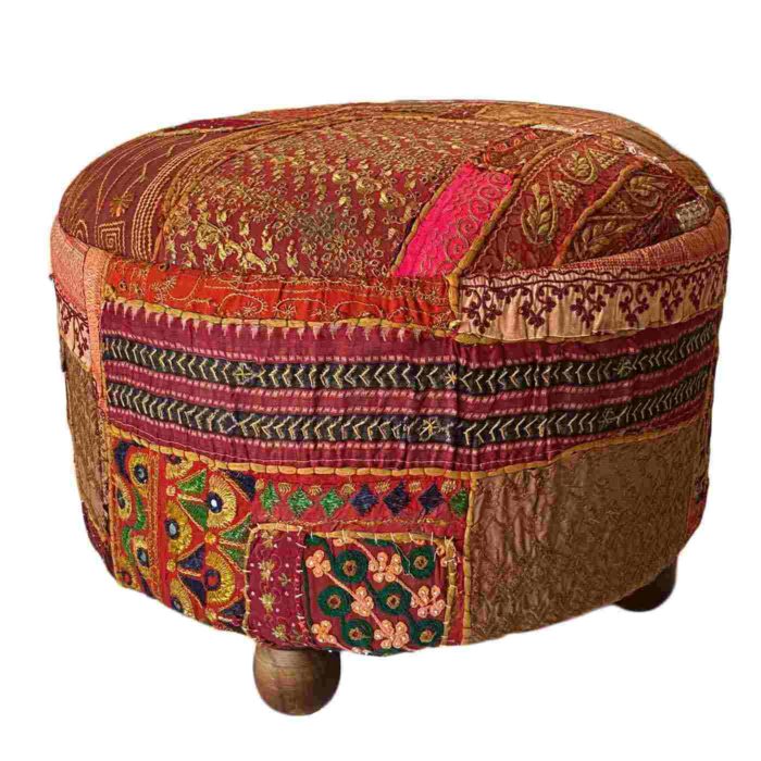 Kambadia Ottoman in Cranberry