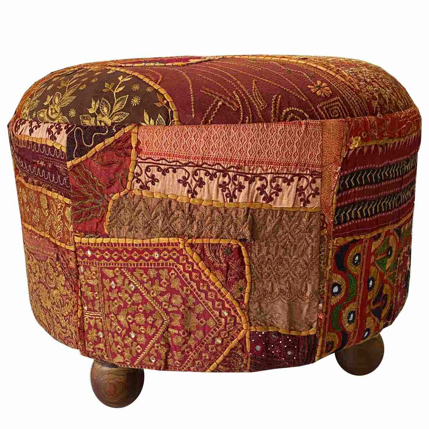 Kambadia Ottoman in Cranberry