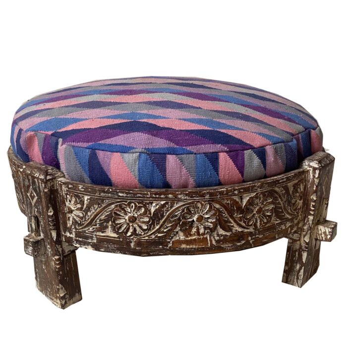 Chukki Ottoman in Pink and Purple