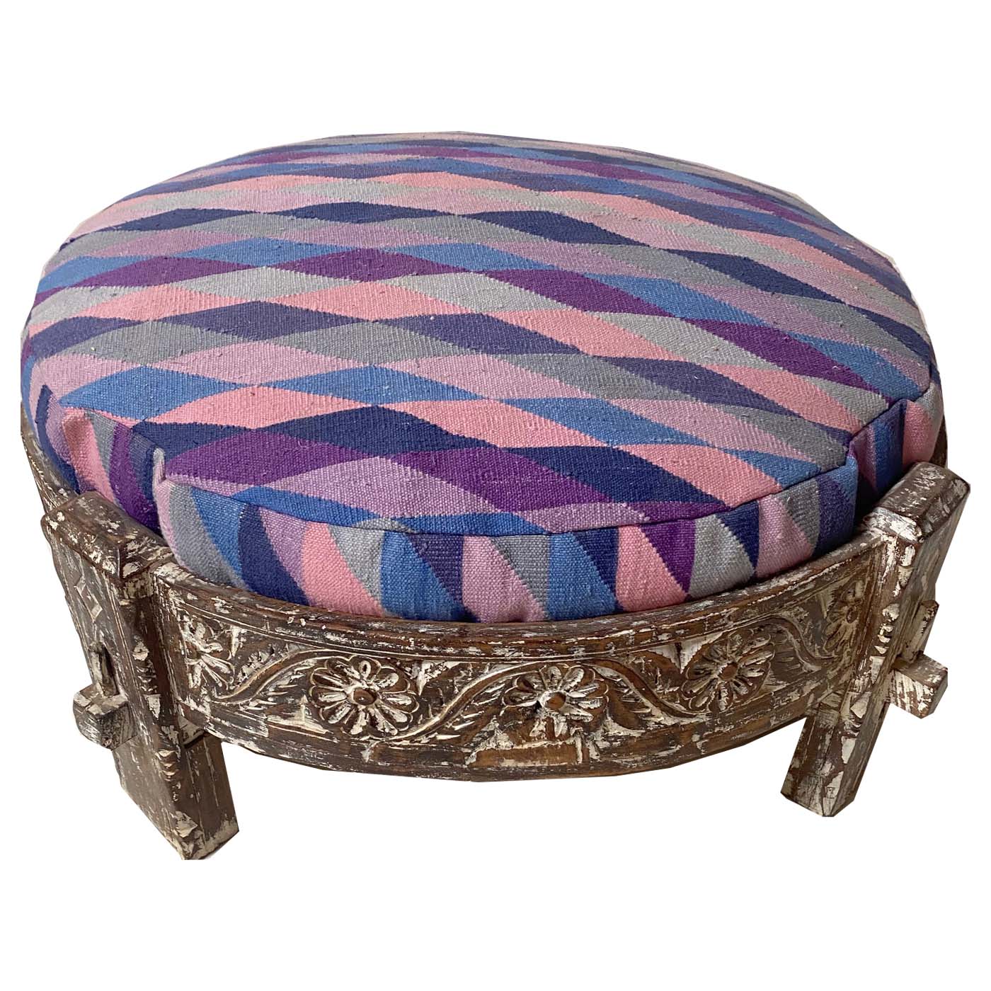 Chukki Ottoman in Pink and Purple