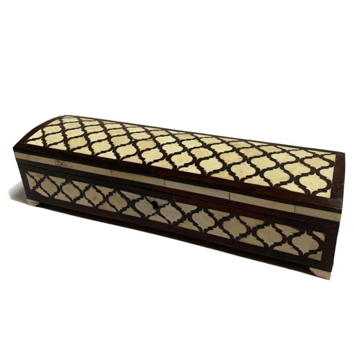 Quatrefoil Bone Pencil Box