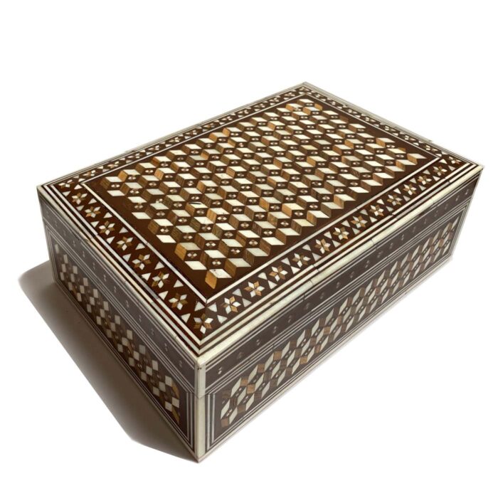 Bone Inlay Geometric Box