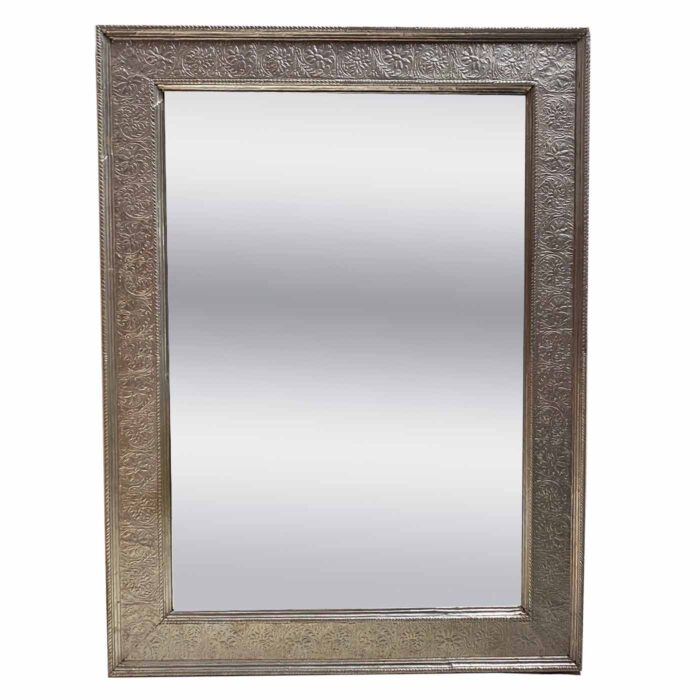 Floral German Silver Mirror, 3x4