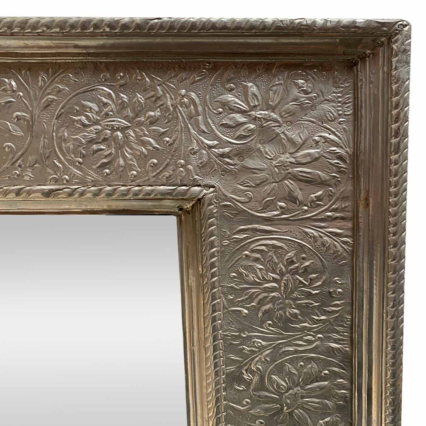 Floral German Silver Mirror, 3x4