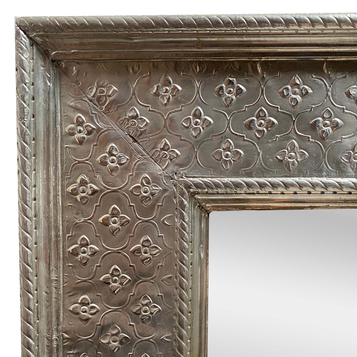 Quatrefoil German Silver Mirror