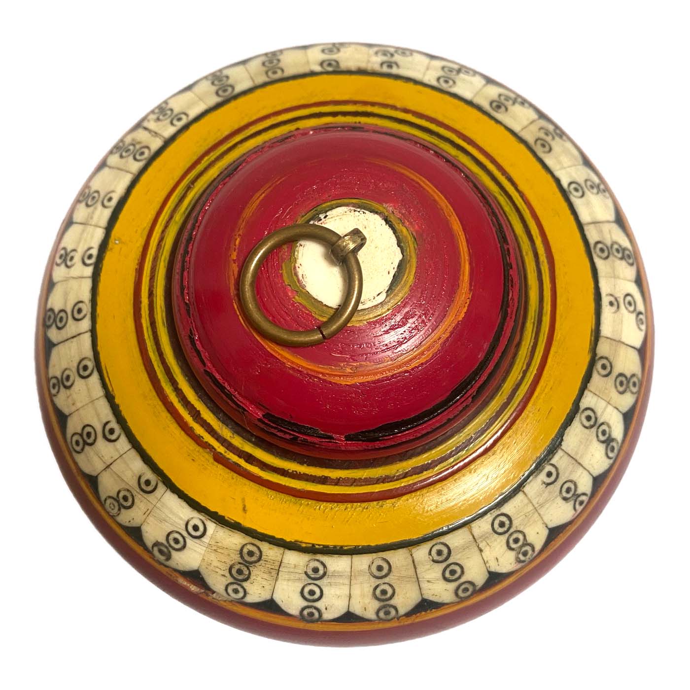 Yellow Polychrome Tobacco Box