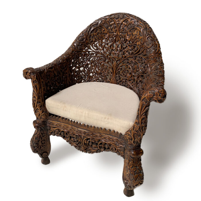 Burmese Style Chair, Dark Finish