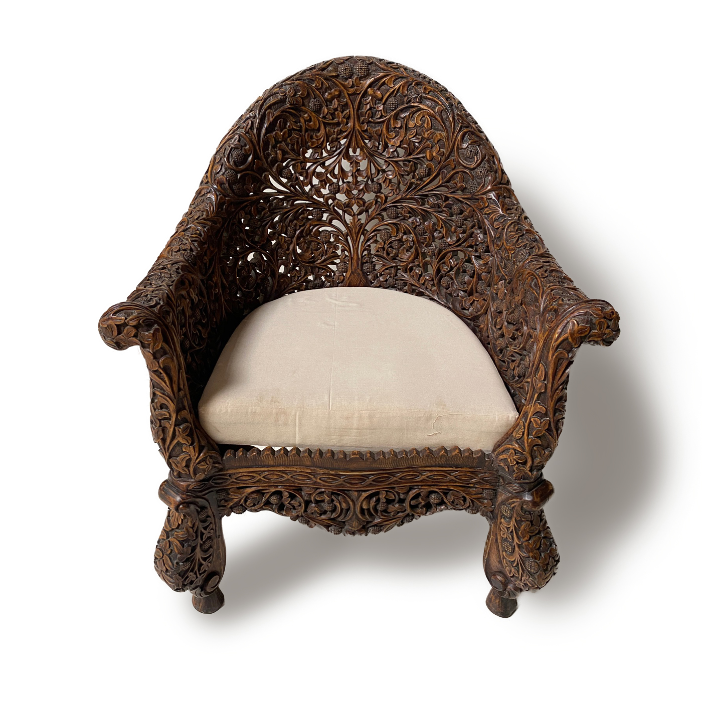Burmese Style Chair, Dark Finish