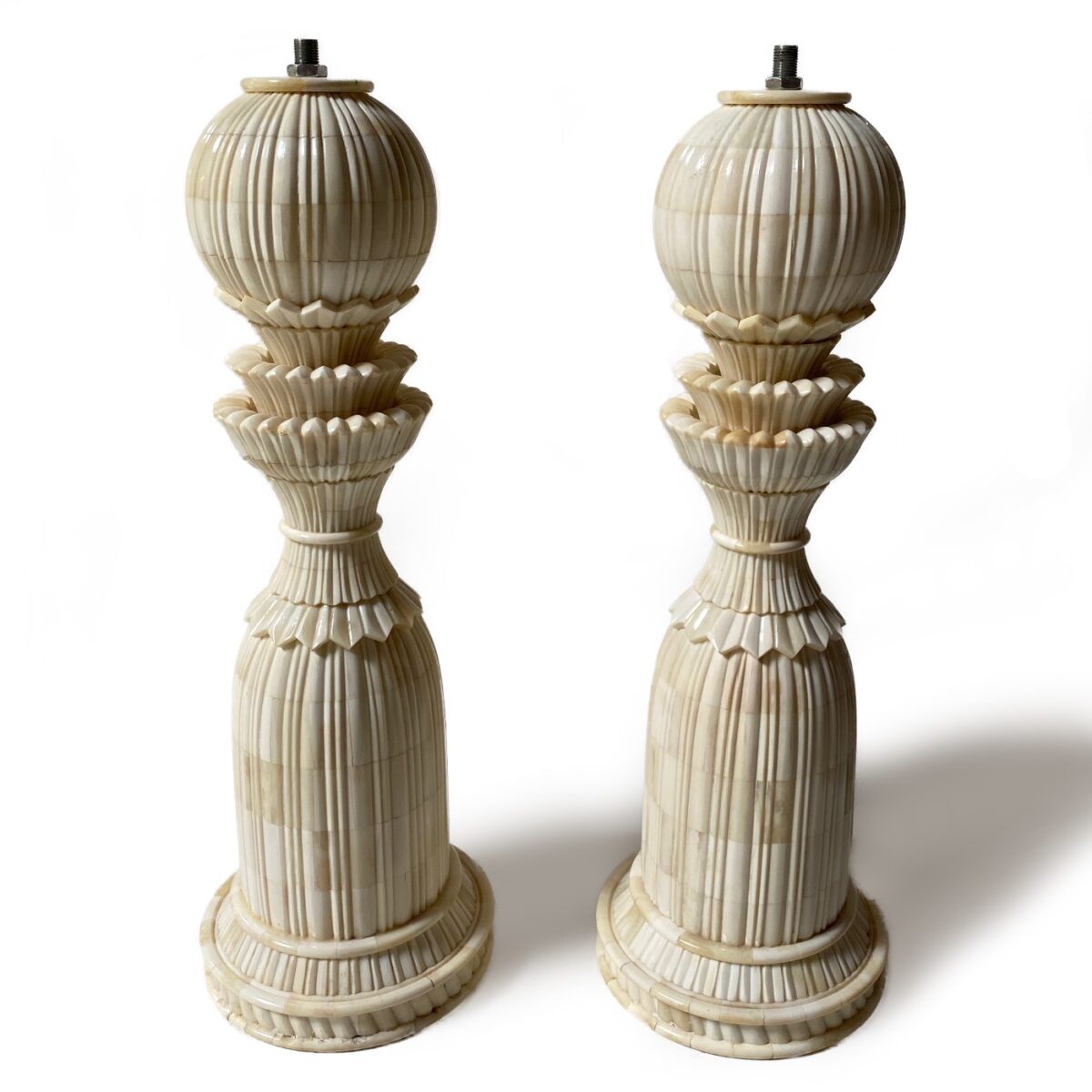 Floral Lamp Base | Bone Lamp Base | Ivory Color Lamp Base