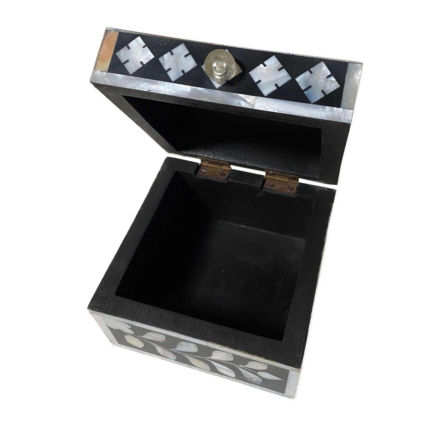 Mother of Pearl Box, Black Finish Small