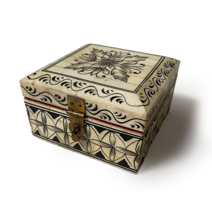 Square Painted Bone Box