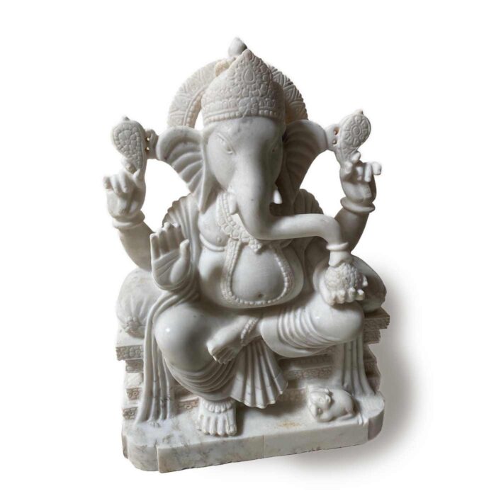 Carved Marble Ganesh, Large