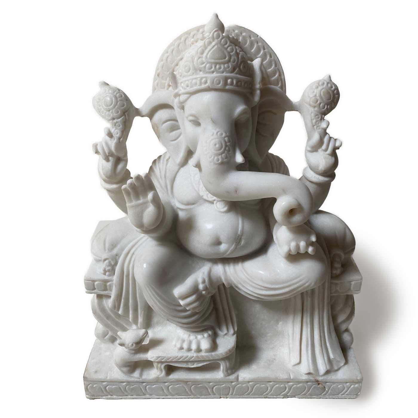 Carved Marble Ganesh, Small Carved Marble Ganesh, Small