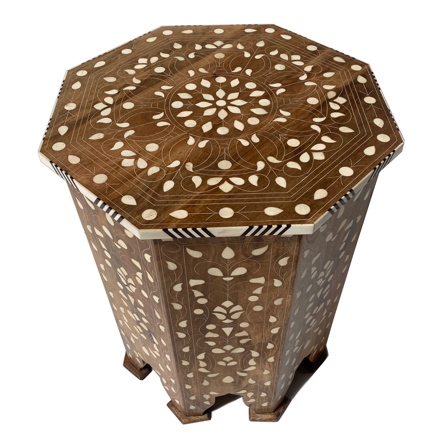 Floral Inlay Octagonal Table