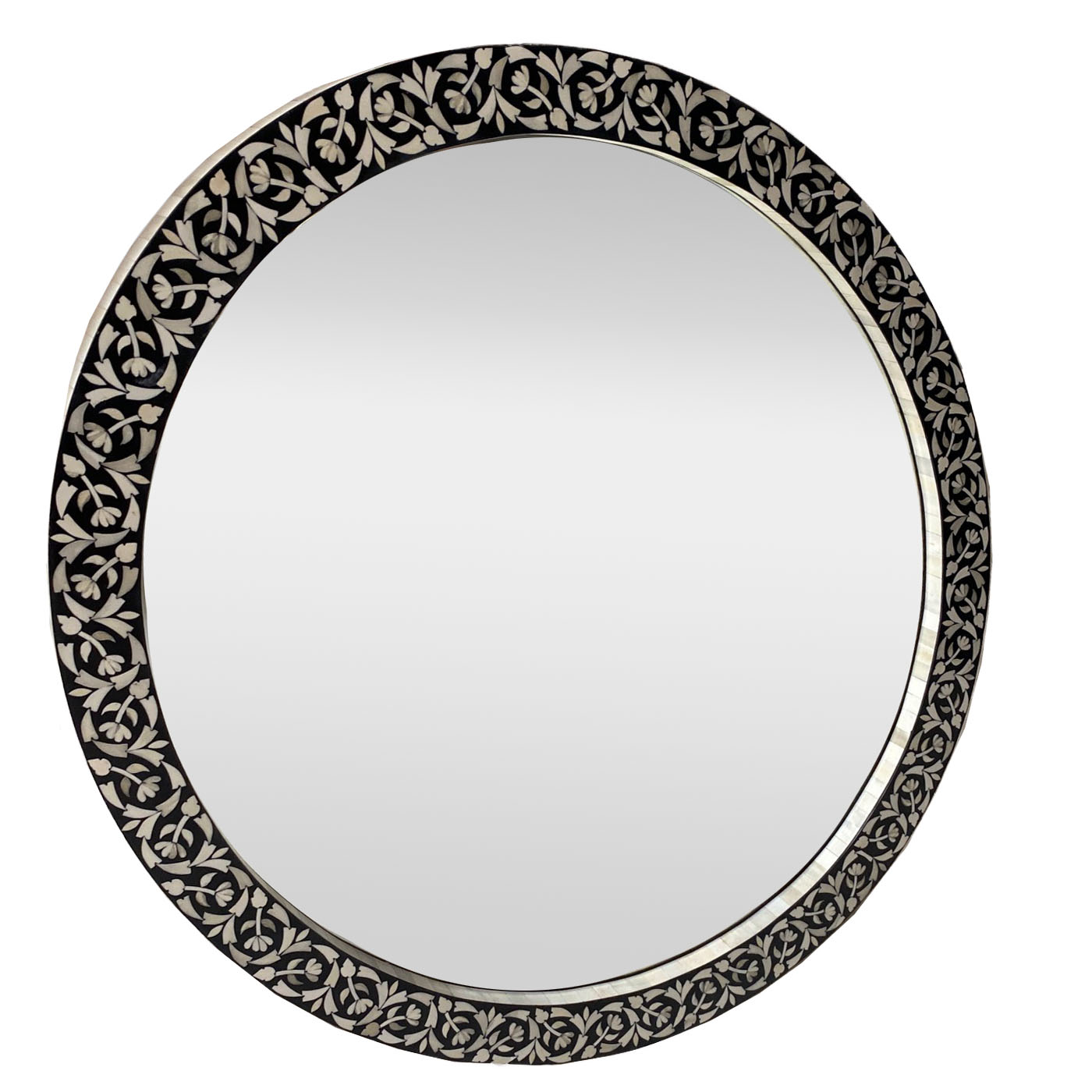 Round Bone Mirror in Black