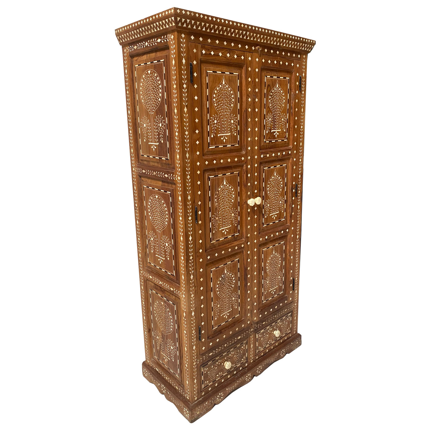 Print Block Bone Inlay Armoire