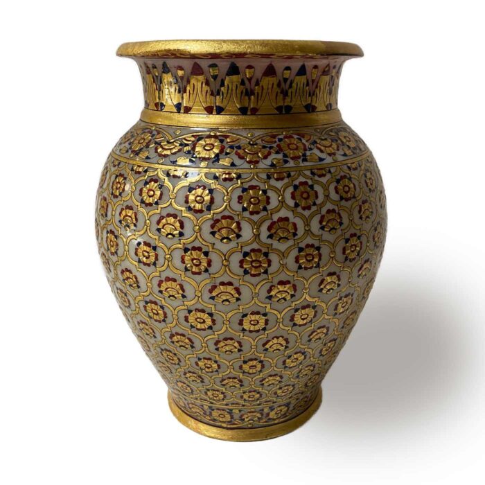 Quatrefoil Painted Marble Vase