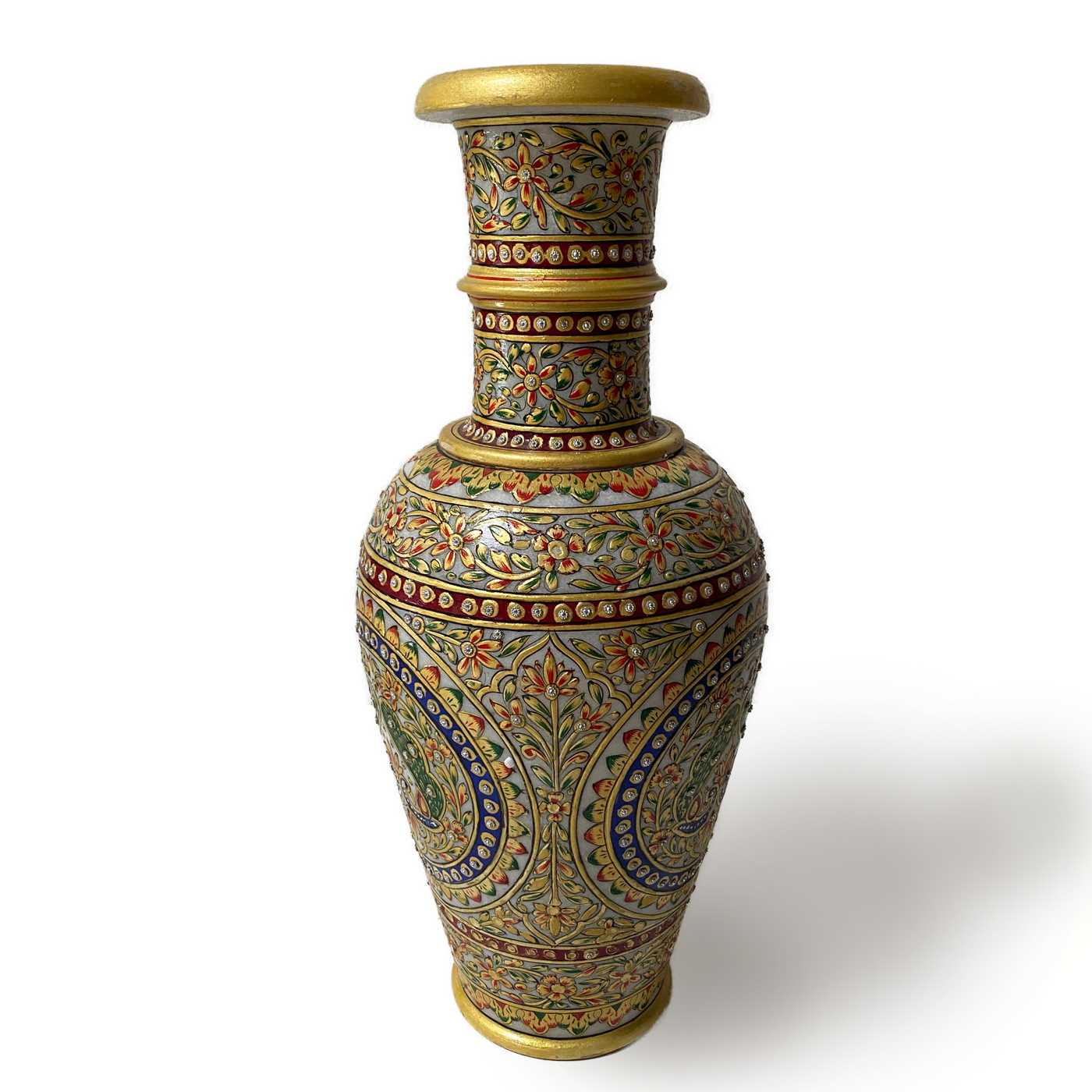 Floral Painted Marble Vase A
