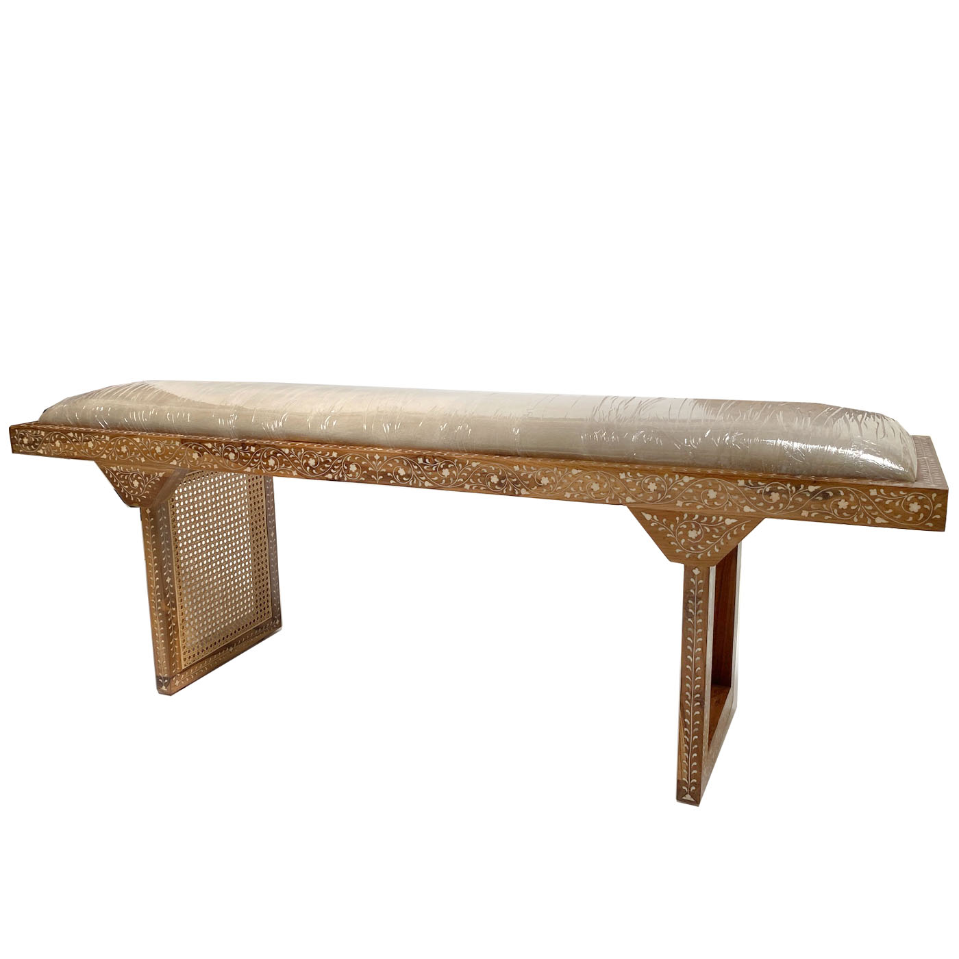 Bone Inlay Cane Bench Bone Inlay Cane Bench