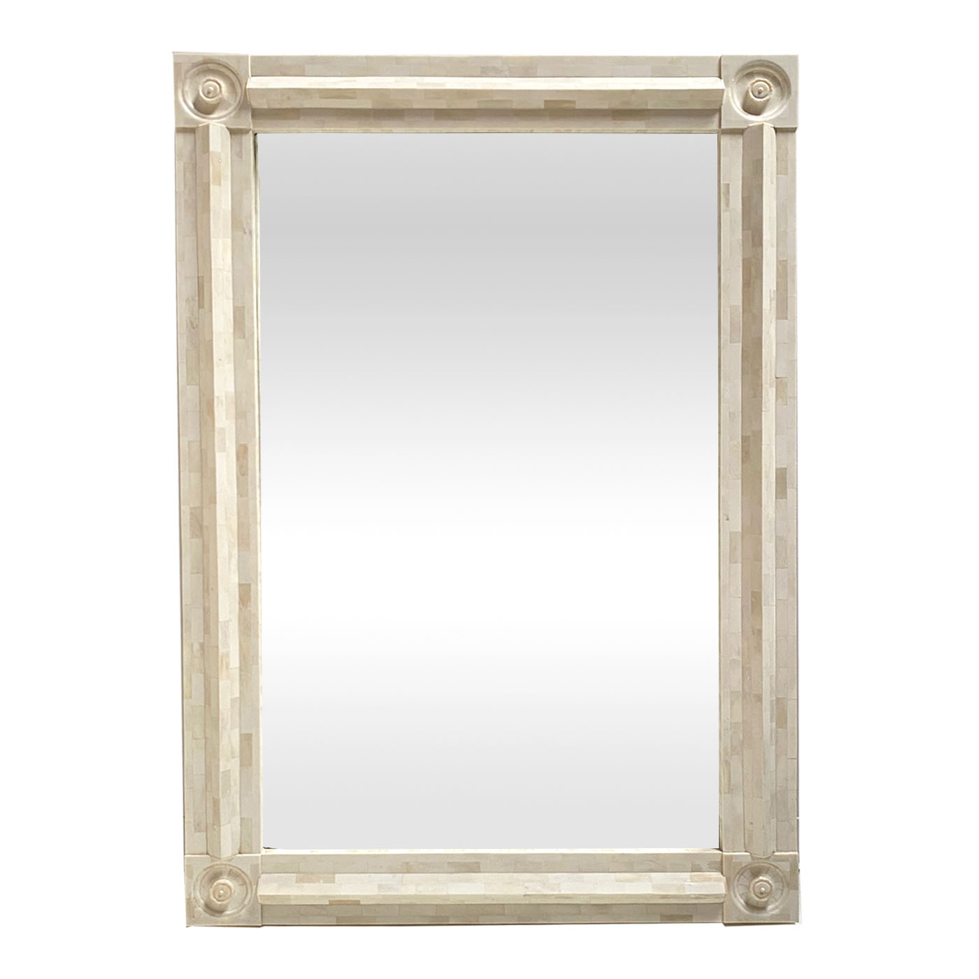 Carved Bone Overlay Mirror