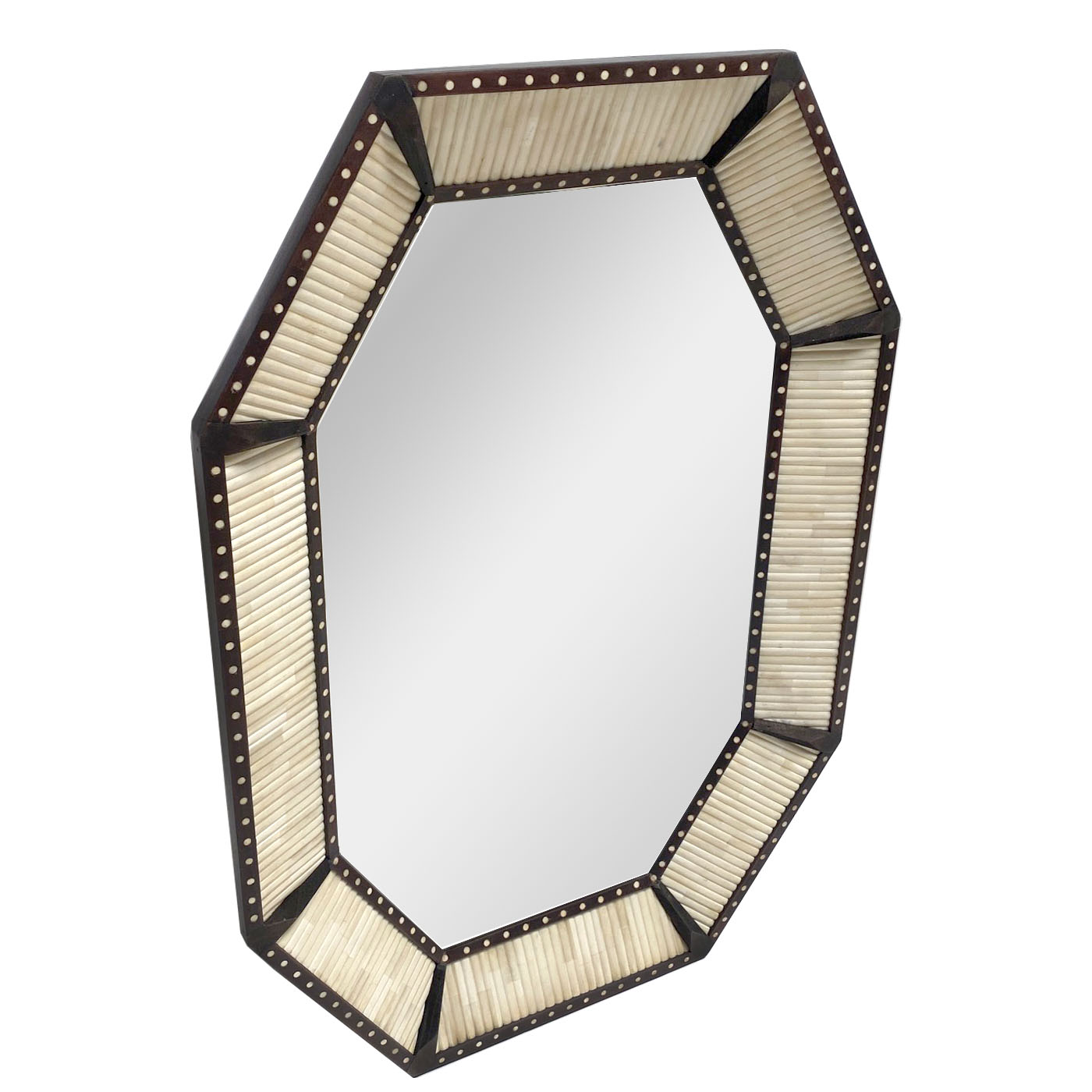 Bone Reed Octagonal Mirror