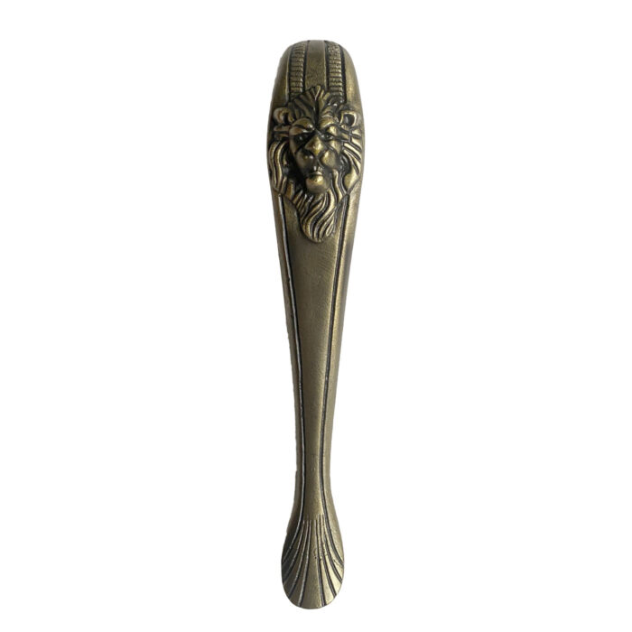 A regal door handle made from brass from the popular design store AOI Home.