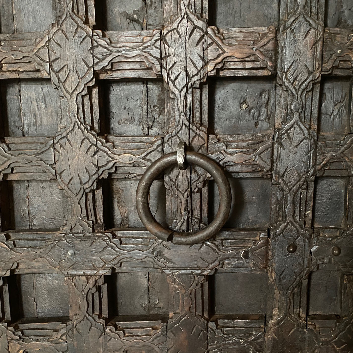 A grand antique Indian door from the luxury design showroom AOI Home.