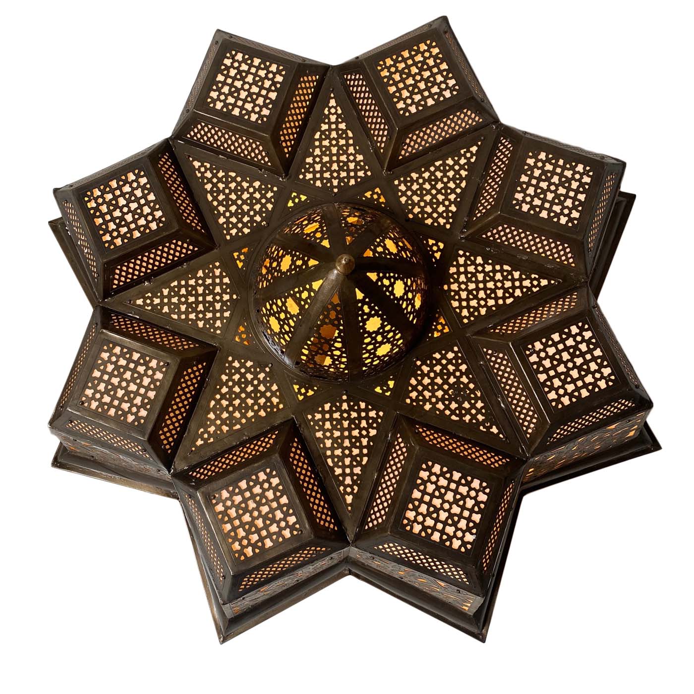A Moroccan pendant light shaped like a star available at the designer showroom AOI Home.