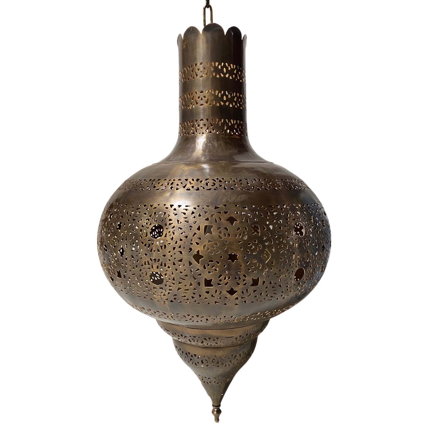 The Market Light Fixture is a brass lantern that evokes charming traditional outdoor markets in the Middle East.